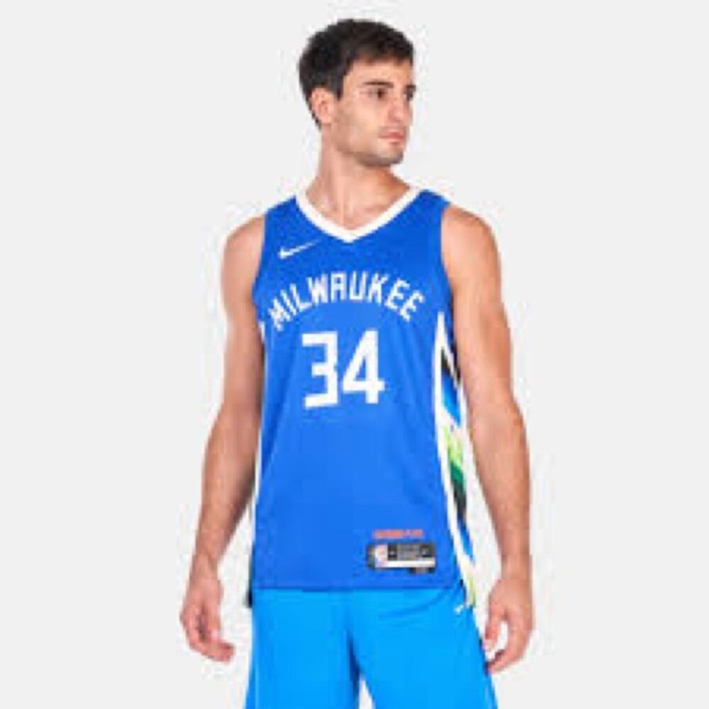 NBA Milwaukee Bucks Giannis Antetokounmpo City Edition Basketball Jersey Large